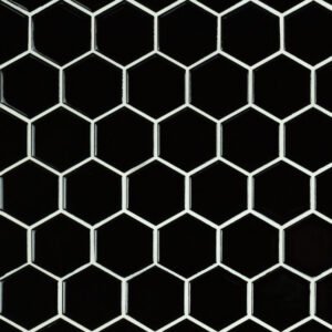Black 2" Hexagon Glossy