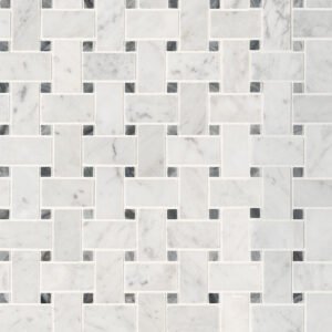 Carrara White Basketweave Pat Hon