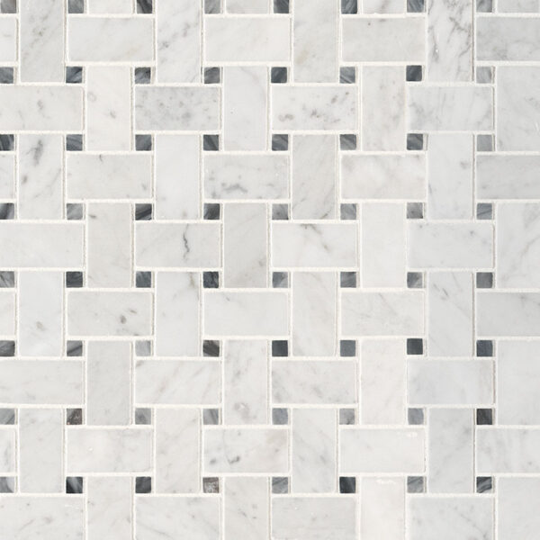 Carrara White Basketweave Pat Hon