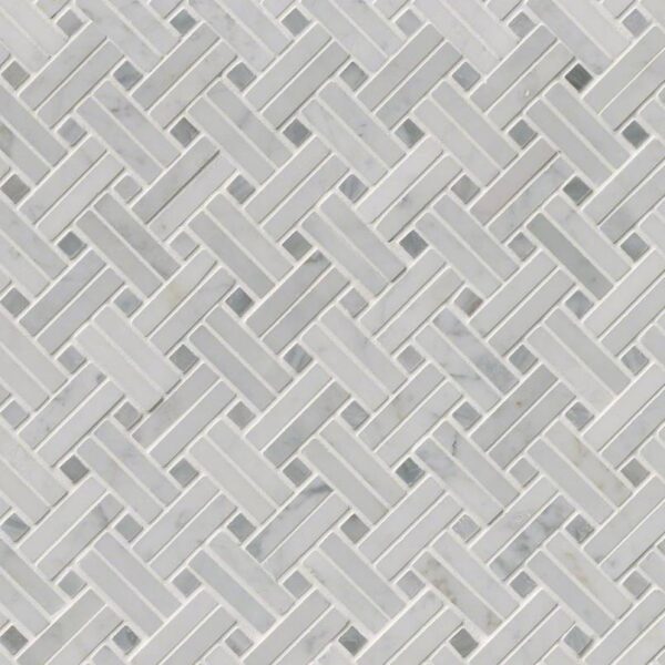 Carrara White Basketweave Pattern-2 Pol