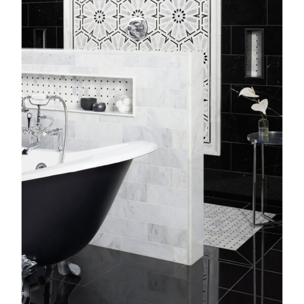 Hampton Carrara Polished Marble Subway Wall and Floor Tile - 4 x 12 in. - Image 2