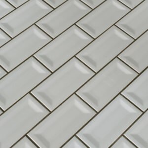GRAY GLOSSY 3X6 INVERTED BEVELED