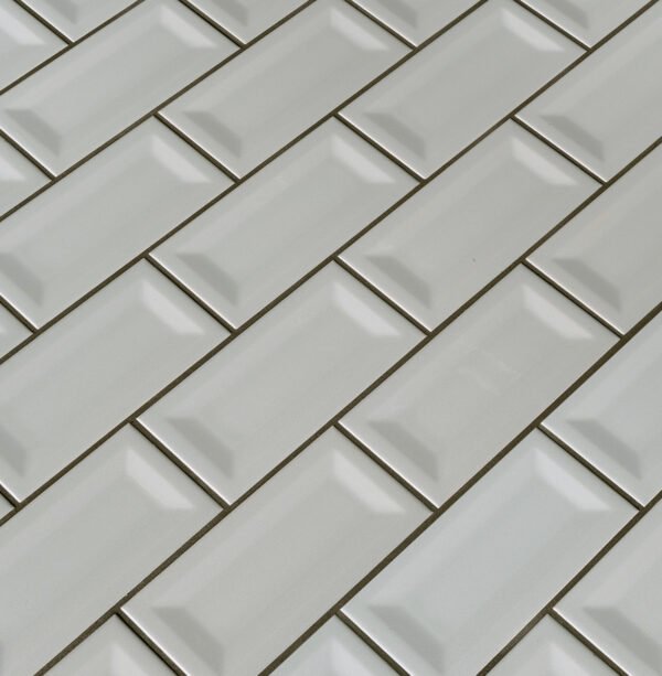 GRAY GLOSSY 3X6 INVERTED BEVELED